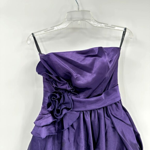 vintage 90s GUNNE SAX JESSICA MCCLINTOCK dress strapless satin emo goth purple S - Picture 3 of 8